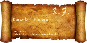 Koszó Ferenc névjegykártya