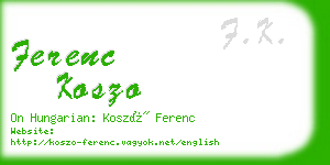 ferenc koszo business card